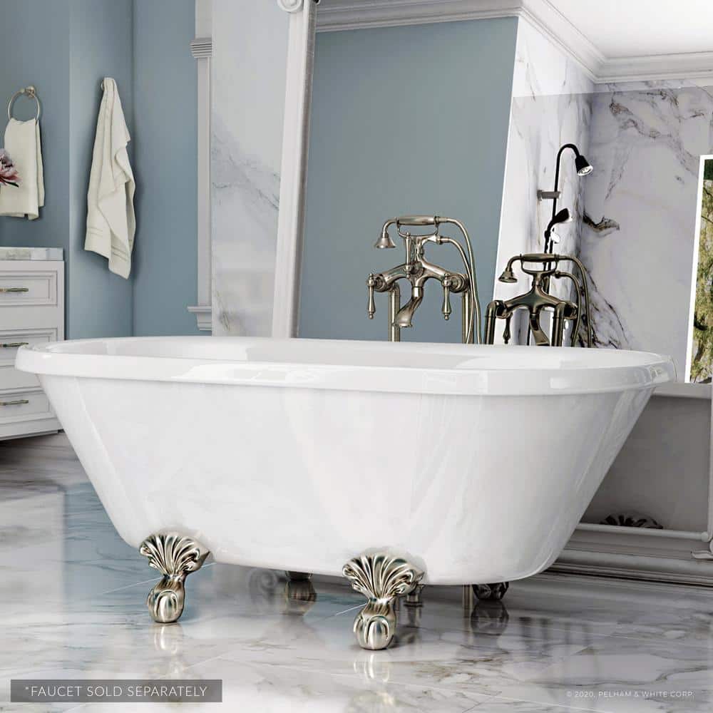 PELHAM & WHITE WIDE Series Dalton 60 in. Acrylic Clawfoot Bathtub in