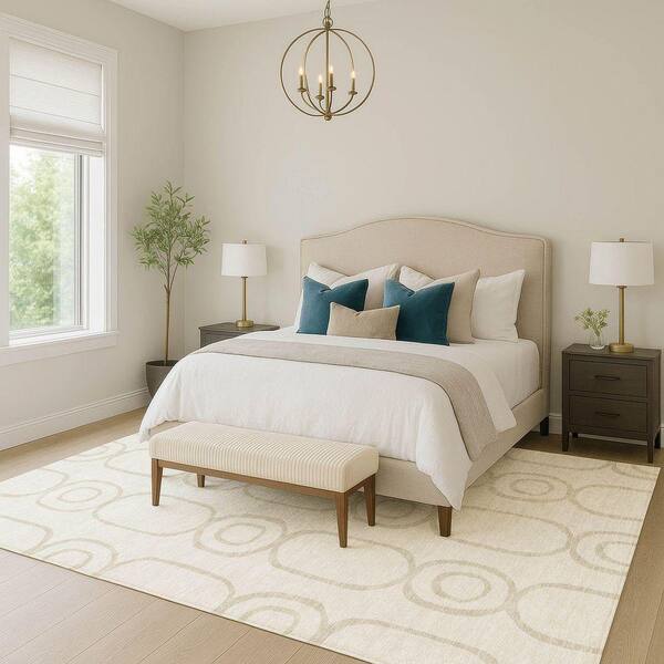 Chantille Machine Washable Indoor/Outdoor Abstract ACN2344 Ivory 3 ft. x 4 ft. Area Rug