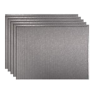 Rib 18.25 in. x 24.25 in. Vinyl Backsplash Panel in Galvanized Steel (5-Pack)