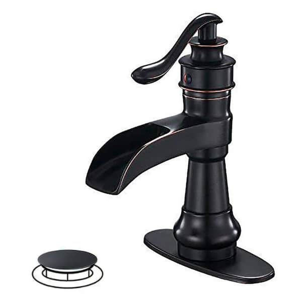 Single Handle Single Hole Bathroom Faucet with Drain Kit Included & Corrosion Resistant,Detachable in Oil Rubbed Bronze