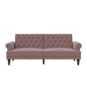 The Novogratz Cassidy Blush Velvet Upholstered Futon