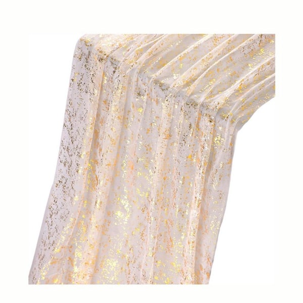 28 in. W x 120 in. L Gold Solid Polyester Table Runner (Set of 10)