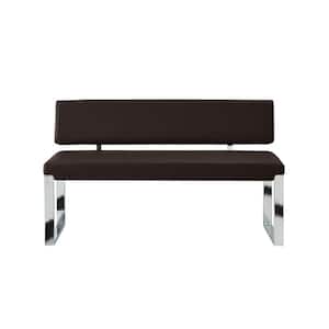 Amelia Brown 50 in. Faux Leather Bedroom Bench Backless Uphlstered