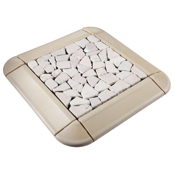Courtyard Casual 3 in. W x 12 in. L PVC Deck Tile Edge Kit with 20 Edge and 4 Corners in Off-White