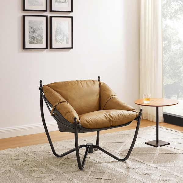 Leather chair best sale with metal legs