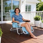 Condition photo showing New/Like New for deluxe 3-1 folding reclining lounge cghair pacdded chair w/ face cushion and arm hole sun tanning chair for beach
