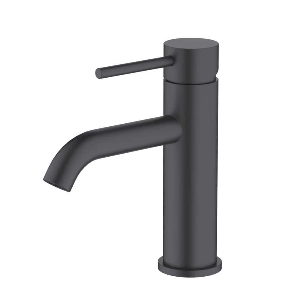 Single Handle Lever Handle Single Hole Bathroom Sink Faucet with Supply Lines and Pop-Up Drain in Matte Black price history on PriceWatchPro