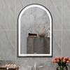 Lirago 26 in. W x 38 in. H Arched Framed LED Dimmable Anti-Fog Bathroom Vanity Mirror in Gold HD-TJS04