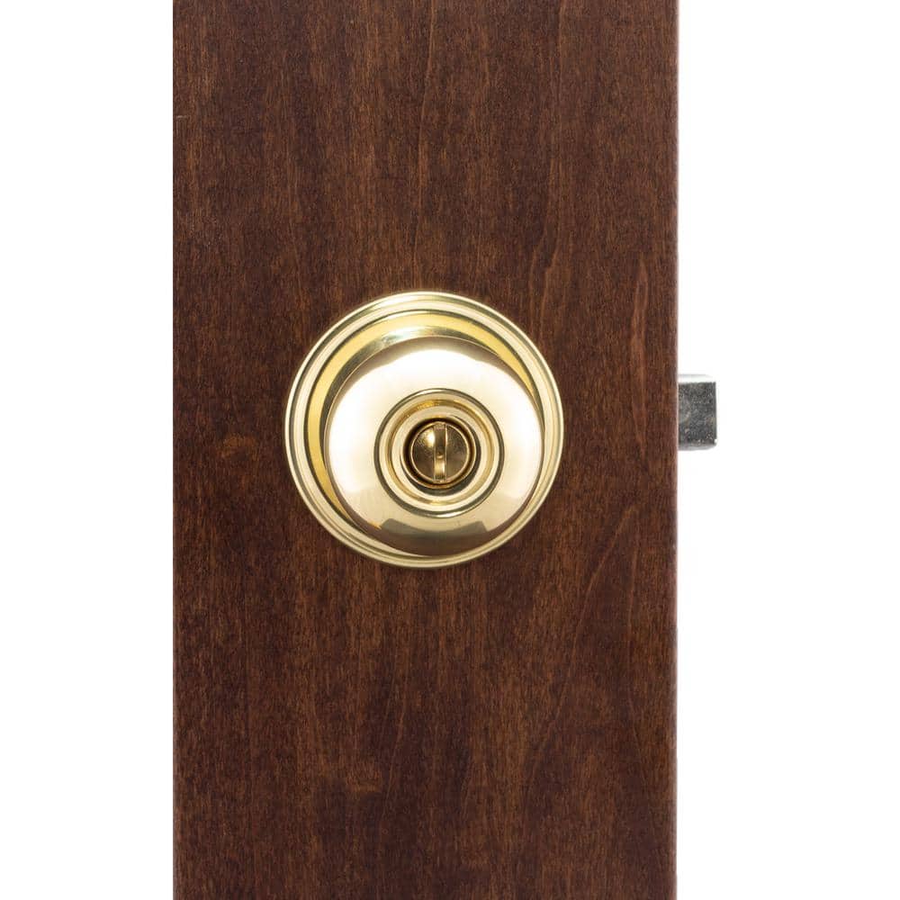 Polished Brass Privacy Bed/Bath Door Knob with Nickel Plated Bolt