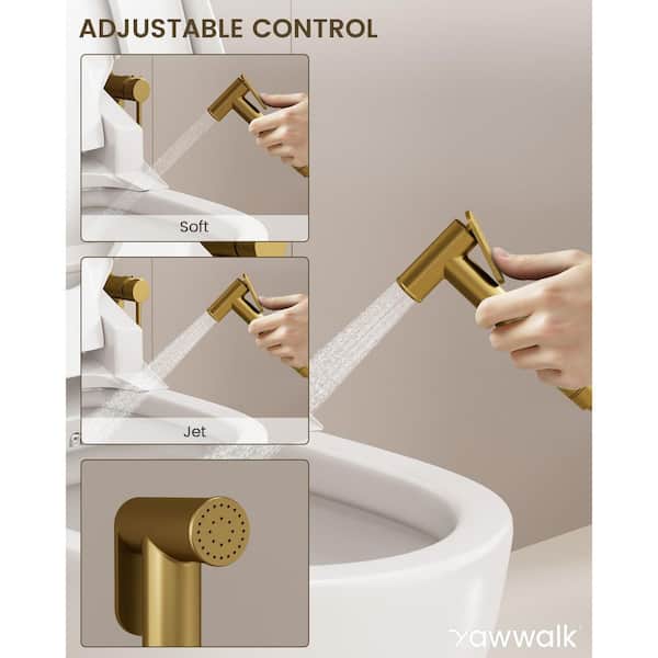 YAWWALK 1 Handle Bidet Faucet with 47 in. Stainless Steel Hose and