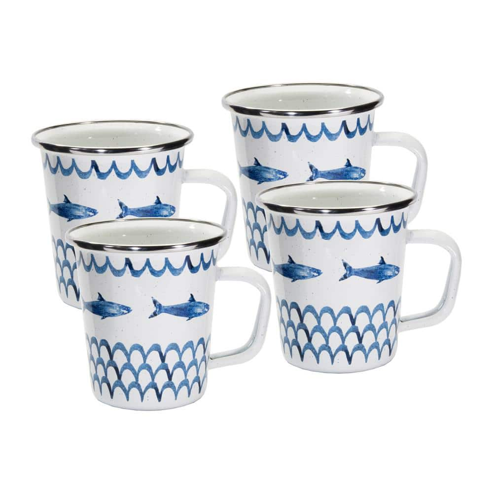 CR66S4 - Latte Mugs - Crab House Design - UPC 619199859179 – Golden Rabbit  Enamelware