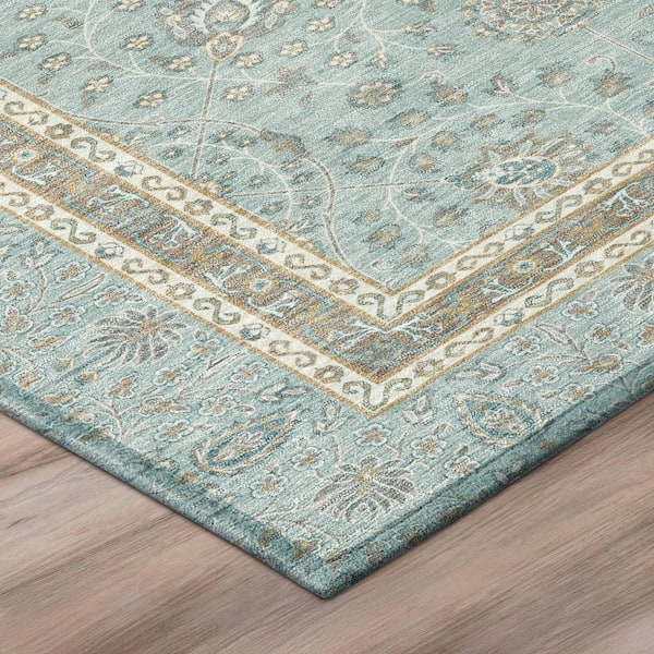 Chantille Machine Washable Indoor/Outdoor Abstract ACN3047 Seafoam 9 ft. x 12 ft. Area Rug