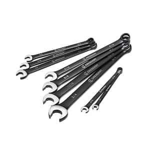 X10 SAE 12-Point Long Pattern Combination Wrench Set with Storage Rack (9-Piece)