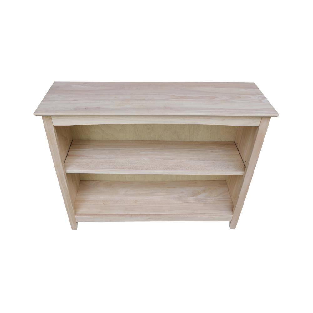 Adjustable 45" Brown Solid Wood Bookcase