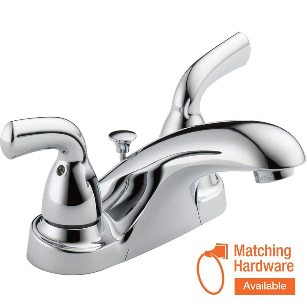 Delta Foundations 4 In. Centerset 2-Handle Bathroom Faucet In Chrome ...