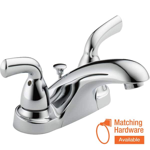 Delta Foundations 4 in. Centerset 2-Handle Bathroom Faucet in Chrome ...