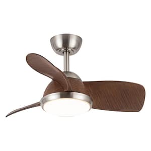 30 in. lntegrated LED Indoor Sand Nickel Ceiling Fan with Remote