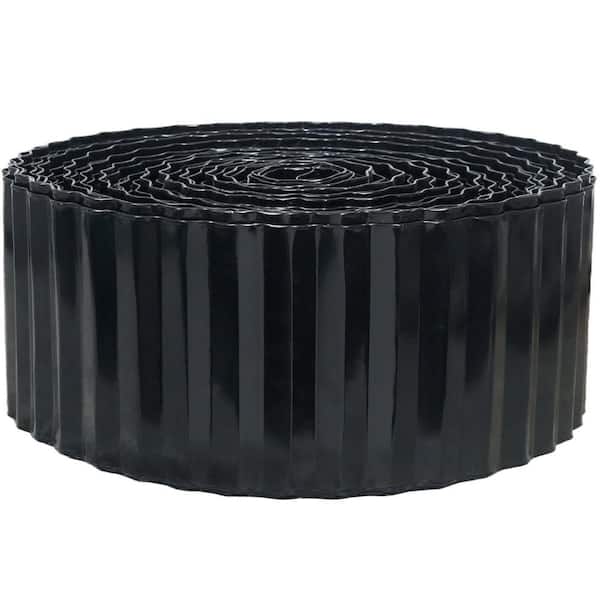 4 in. H x 1200 in. L x 0.01 in. W Metal Landscape Edging Border for Lawn Garden, Flexible Lawn Edging, Black