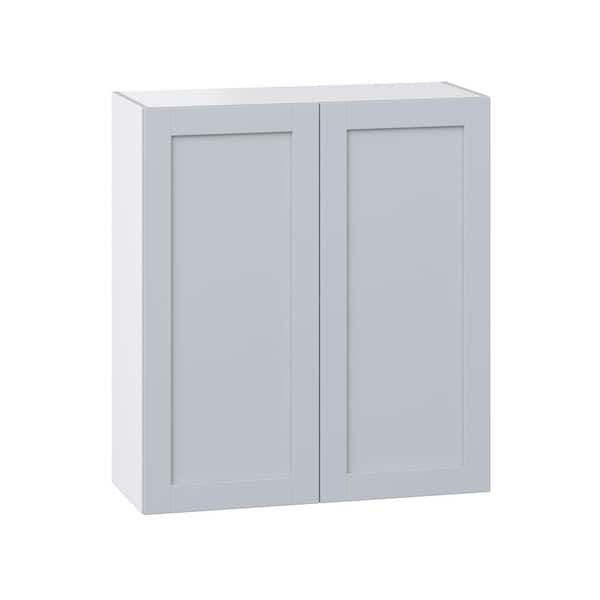 J COLLECTION Milton 36 in. W x 14 in. D x 40 in. H Assembled Shaker Wall Kitchen Cabinet in Light Gray