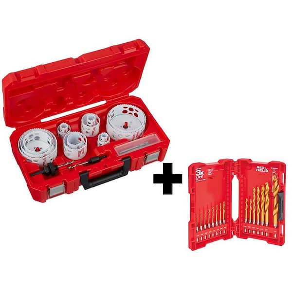 Milwaukee 4922417048894630 Hole Dozer General Purpose Bi-Metal Hole Saw Set w/Titanium Drill Bit Set (35-Piece)