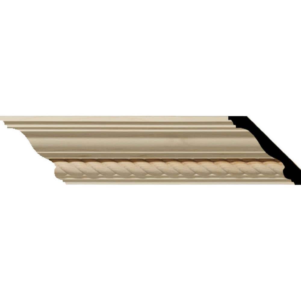 Andrea Rope Carved Unfinished Alder Wood Crown Moulding