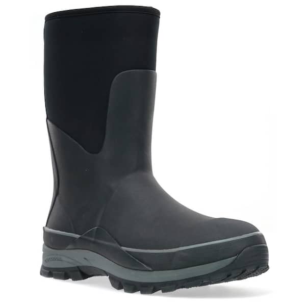 WESTERN CHIEF Men's Frontier Mid 10" Waterproof Neoprene Rubber Boots  - Black Size 8 2011295B - The Home Depot
