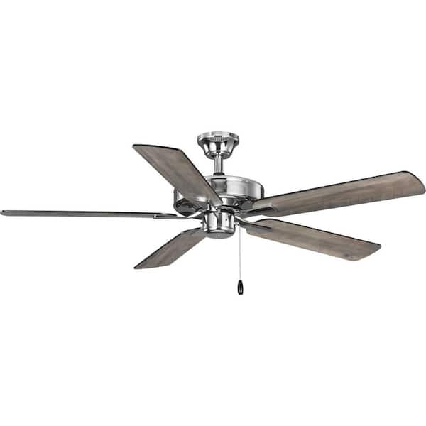 Progress Lighting AirPro 52 in. Polished Chrome 5-Blade Indoor AC Motor Transitional Ceiling Fan