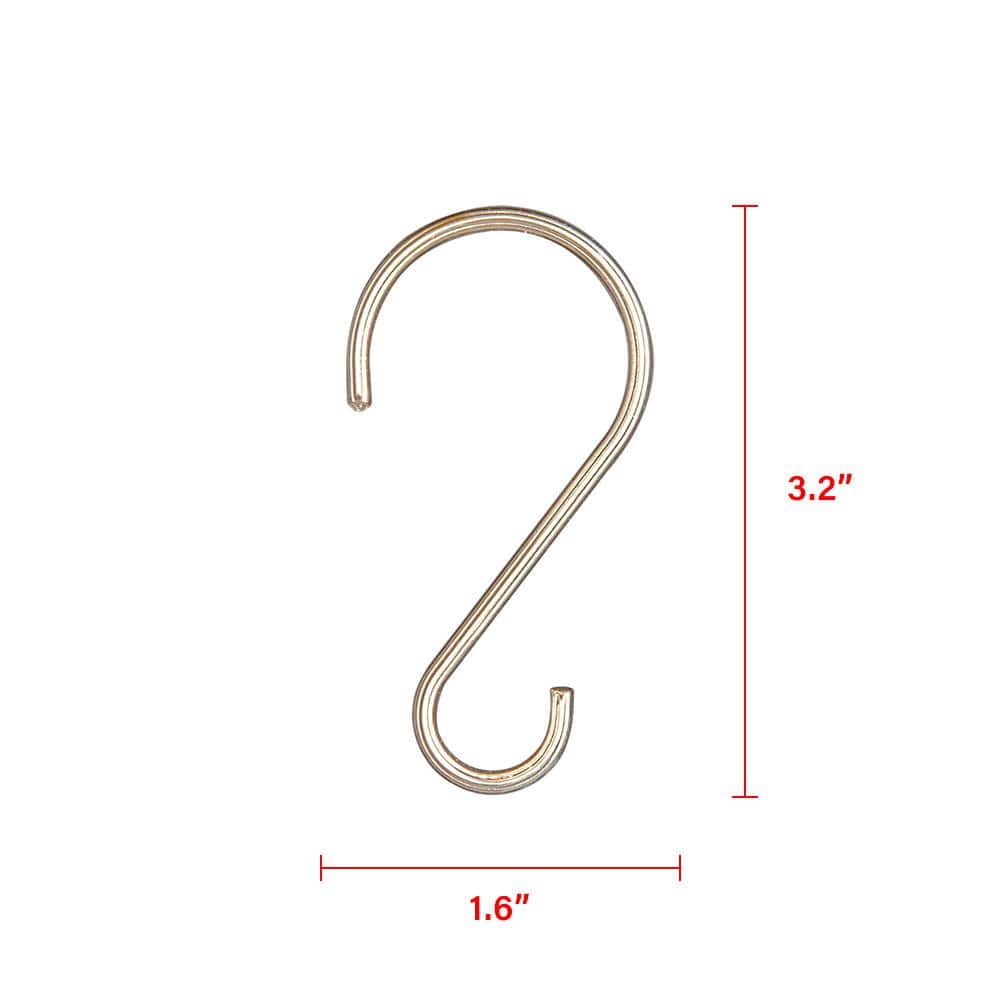 Rustproof Brushed Nickel Zinc Shower Curtain Hooks, Set of 12