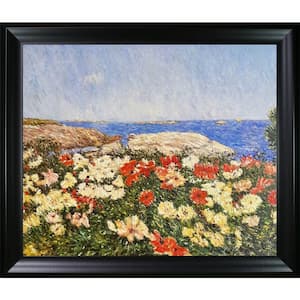Poppies on the Isles of Shoals by Childe Hassam Black Matte Framed Nature Oil Painting Art Print 25 in. x 29 in.