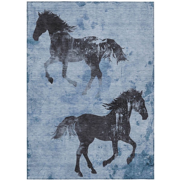 Addison Rugs Chantille Machine Washable Indoor/Outdoor Abstract ACN1717 Denim 5 ft. x 7 ft. 6 in. Area Rug
