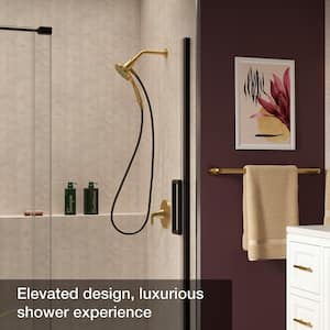 Claro 3-Spray Wall Mount Handheld Shower Head 1.75 GPM in Vibrant Brushed Moderne Brass