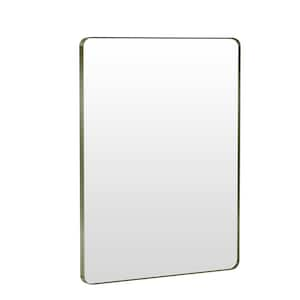 28 in. W x 36 in. H Premium Aluminum Framed Rectangular Bathroom Vanity Wall Mirror in Bronze