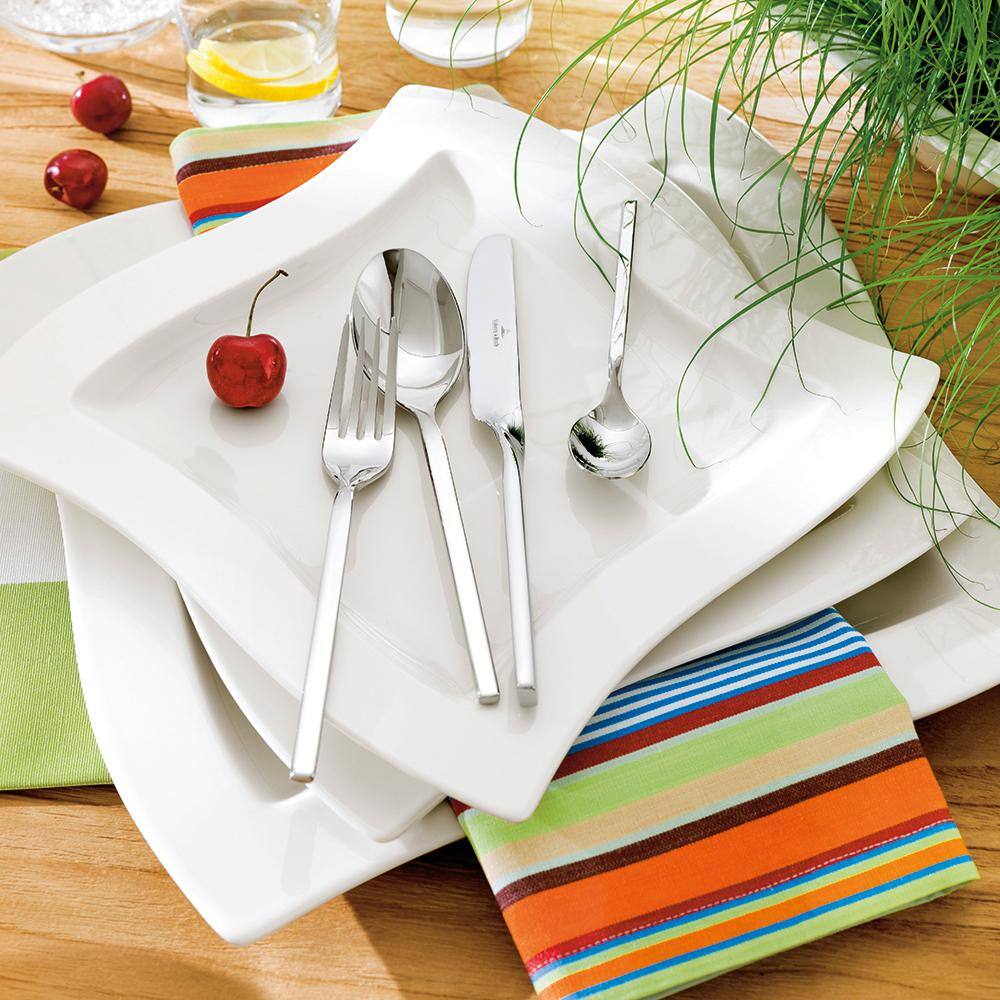 White Porcelain Square Microwave-Safe Salad Plate
