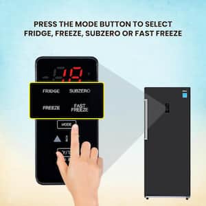 17 cu. ft. Convertible UpRight Freezer/Refrigerator Garage Ready in Black