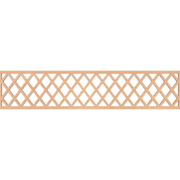 Ekena Millwork Manchester Fretwork 0.25 in. D x 46.75 in. W x 10 in. L Hickory Wood Panel Moulding