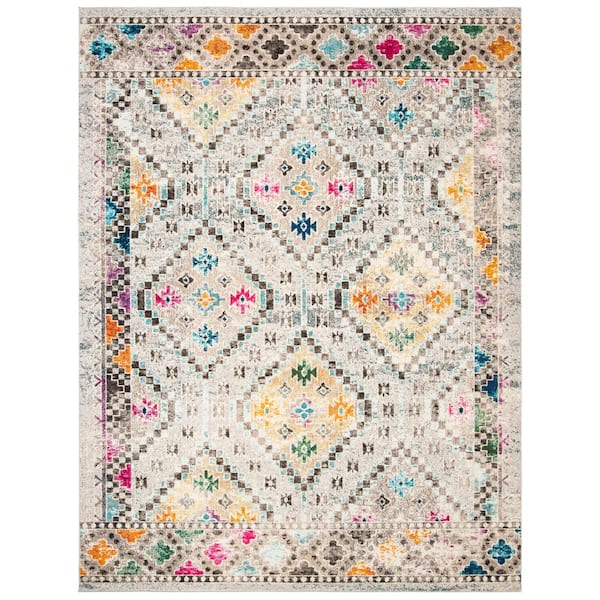 Madison Gray/Yellow 10 ft. x 14 ft. Geometric Medallion Area Rug
