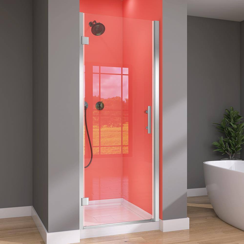 Matte Black 33'' Frameless Pivot Shower Door with Clear Glass