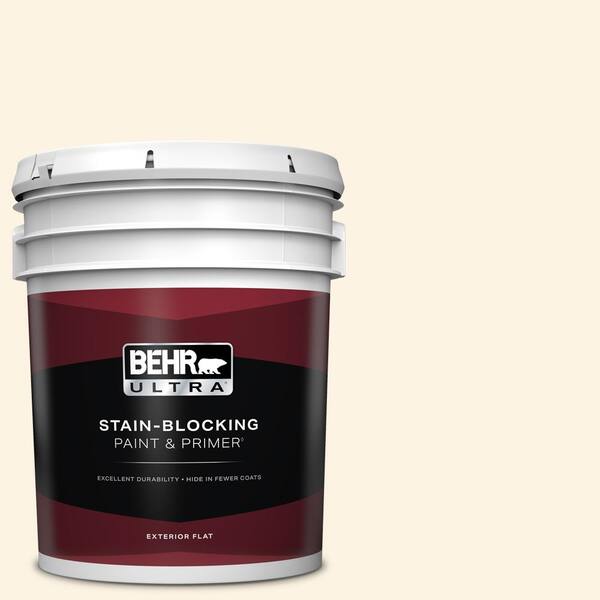 BEHR ULTRA 5 gal. #ECC-49-2 Historic Cream Flat Exterior Paint & Primer