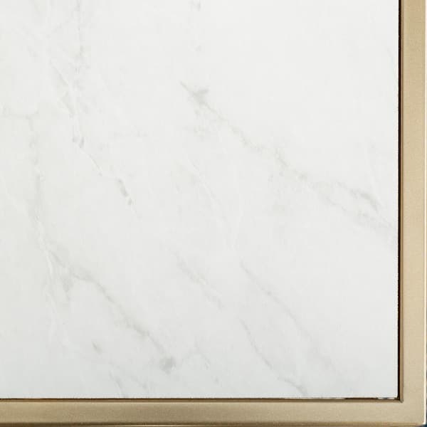 White Marble Gold Rim Frame - Southern Avenue Company