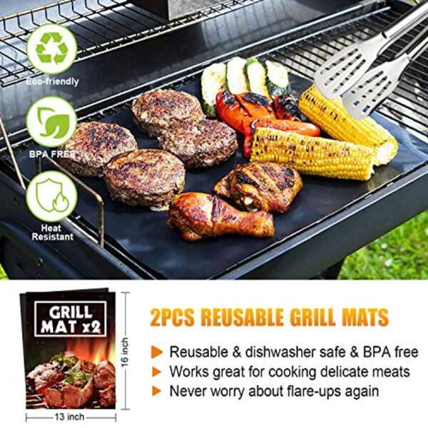 17 x 9 x 2.7 in. BBQ Grill Accessories Set Stainless Steel with