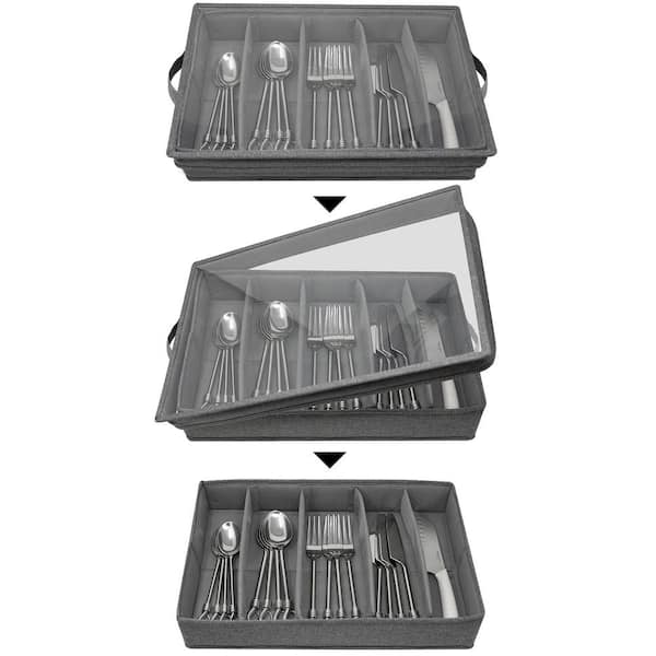 3pcs/set Stainless Steel Flatware Storage Rack, Modern Blue Portable  Flatware Utensil Storage Case For Kitchen