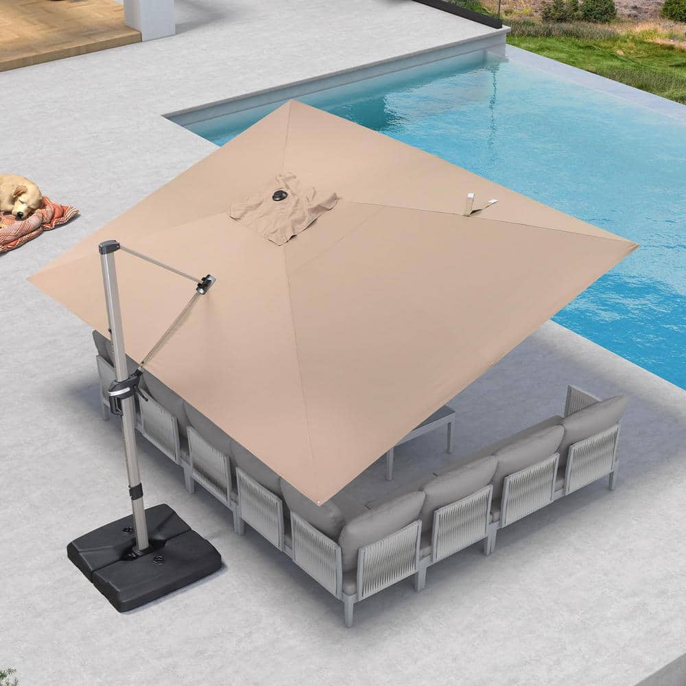 PURPLE LEAF 10 ft. x 13 ft. Outdoor Patio Umbrella Cantilever