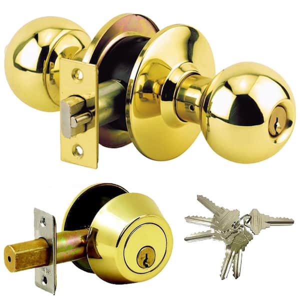 4PK Grip Tight Tools Brass US3 Entry Door Knob Combo Lock Set w/Deadbolt-24 Keys 4PK Grip Tight Tools Brass US3 Entry Door Knob Combo Lock Set w/Deadbolt-24 Keys