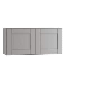 Arlington Veiled Gray Plywood Shaker Stock Assembled Wall Bridge Kitchen Cabinet Soft Close 24 in W x 12 in D x 12 in H