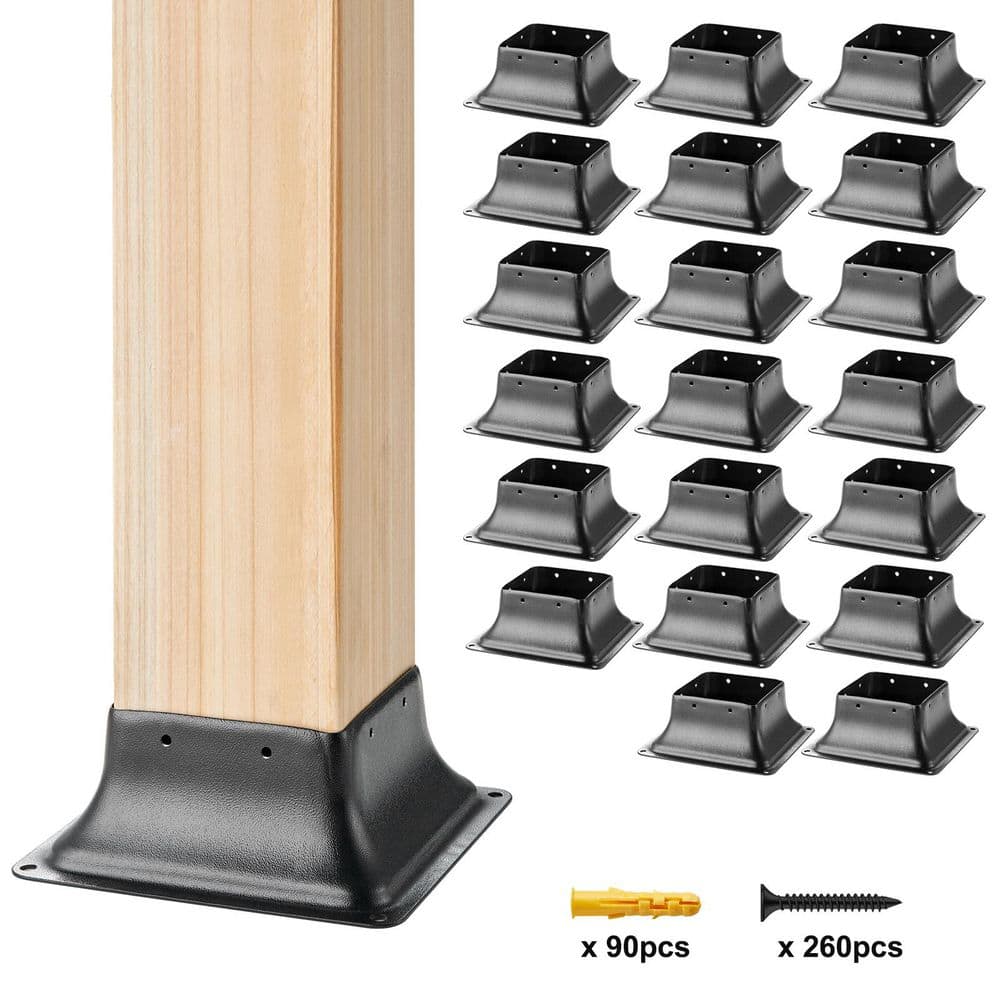 4 x 4 Post Base, Internal 3.6 x 3.6 in., Heavy Duty Powder-Coated Steel Post Bracket, Fits Wood Standard Post Anchor price history on PriceWatchPro