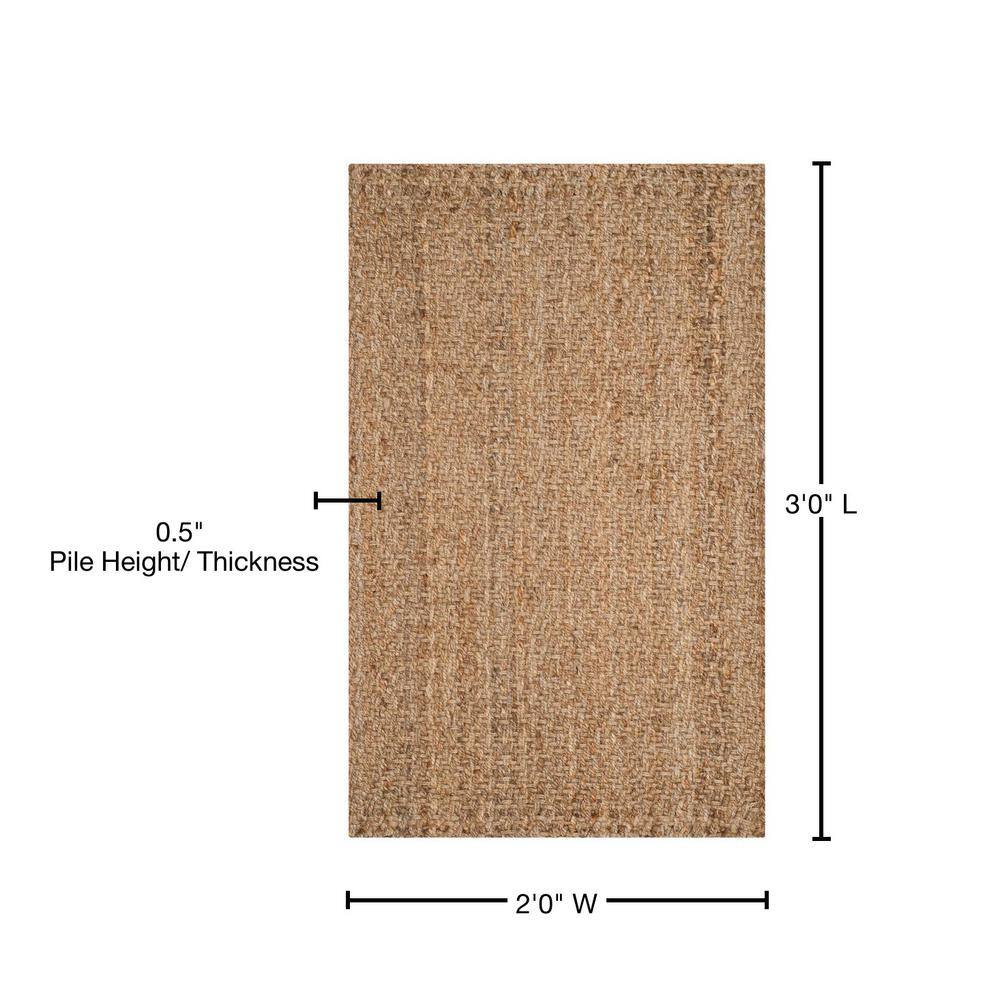 Hand-Knotted Geometric Wool Area Rug, Natural, 2' x 3'