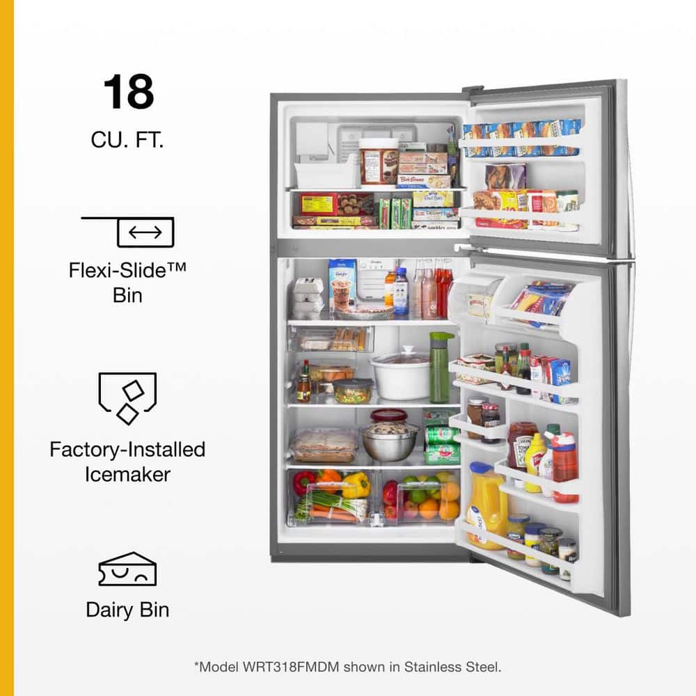 Whirlpool 30 in. Wide Top Freezer Refrigerator in White 18 cu. ft. on Fridge.com