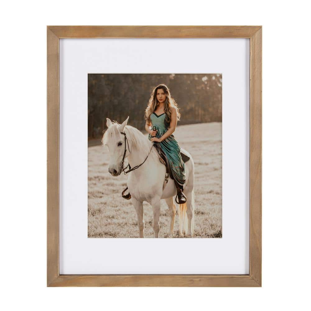 Rustic Brown Wood 12x15 Wall Gallery Frame Set, 11x14 matted to 8x10
