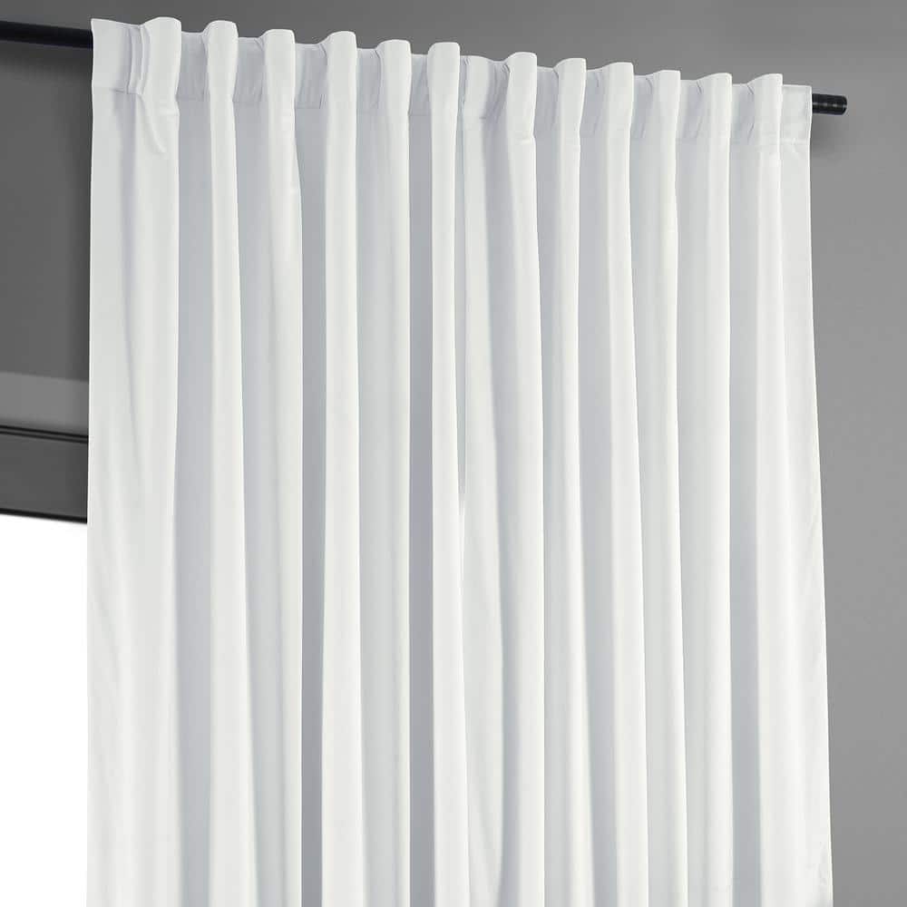 Primary White Velvet Blackout Curtain Panel 100 x 96 Inches