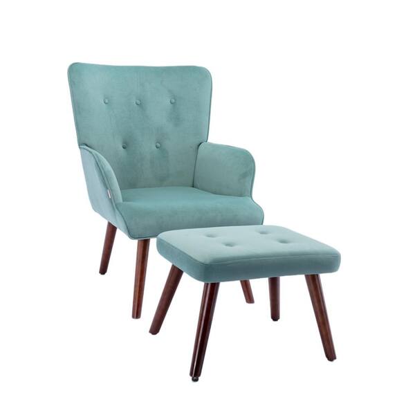 teal chair and footstool